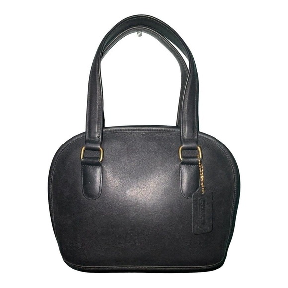 COACH VINTAGE Petit Pelham Zip BLACK LEATHER DOMED BAG 9959 Made In USA - Picture 15 of 16